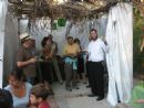 Lchaims in the Sukkah