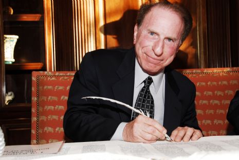 Writing of the final letters in the RSF Communal Torah. At the prestigious estate of Dr. &amp; Mrs. Robert Shillman
